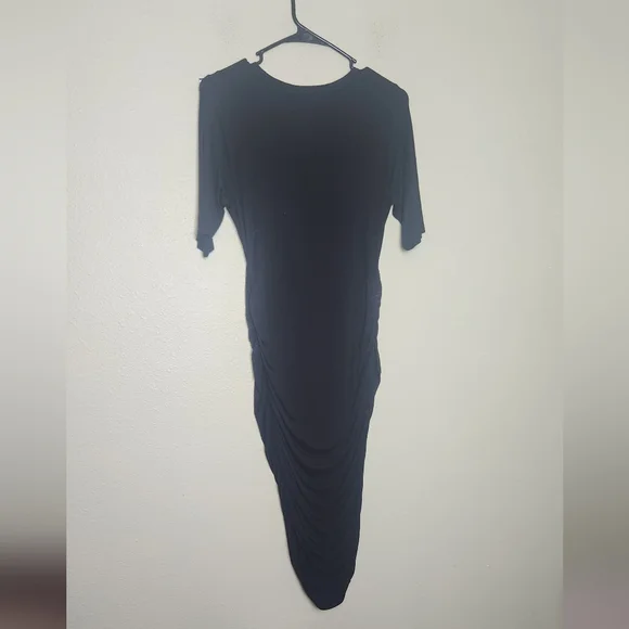 Motherhood Maternity Rouched Black Bodycon Dress Size XS - Picture 2 of 6